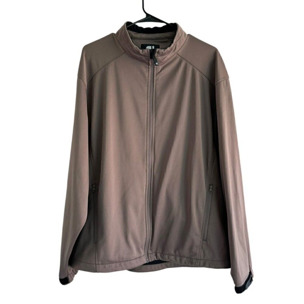 Footjoy Men's Sz L Taupe / Brown Full Zip Jacket